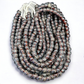 BEAUTIFUL OLD Garnet Red GLASS Vintage BEADs 24" Strand 10mm